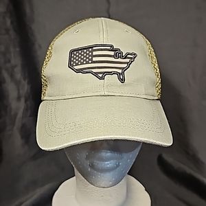 Rugged Green Heavy Stitched American USA Flag Hat